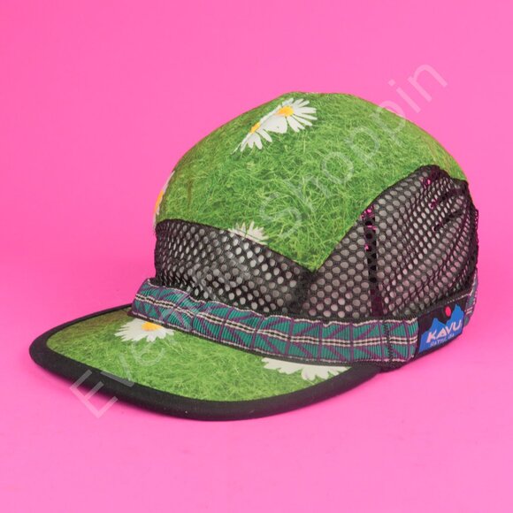 Kavu Other - Kavu Trail Runner Hat Mens Large Green Daisy Print Mesh Lightweight